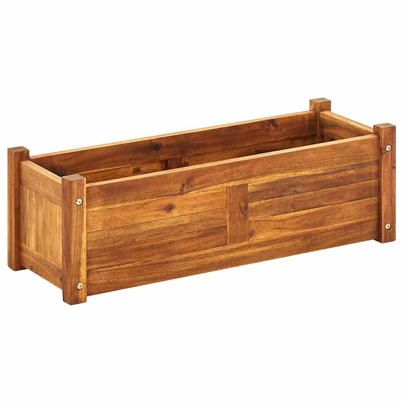 vidaXL Rectangular Large Acacia Wood Raised Bed in Warm Rustic