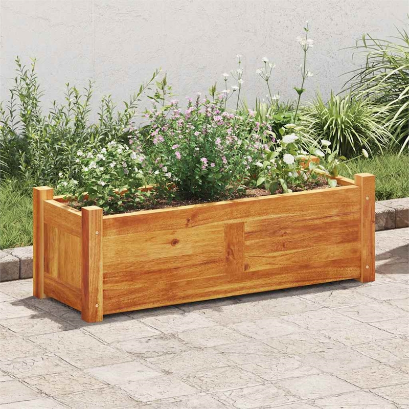vidaXL Rectangular Large Acacia Wood Raised Bed in Warm Rustic