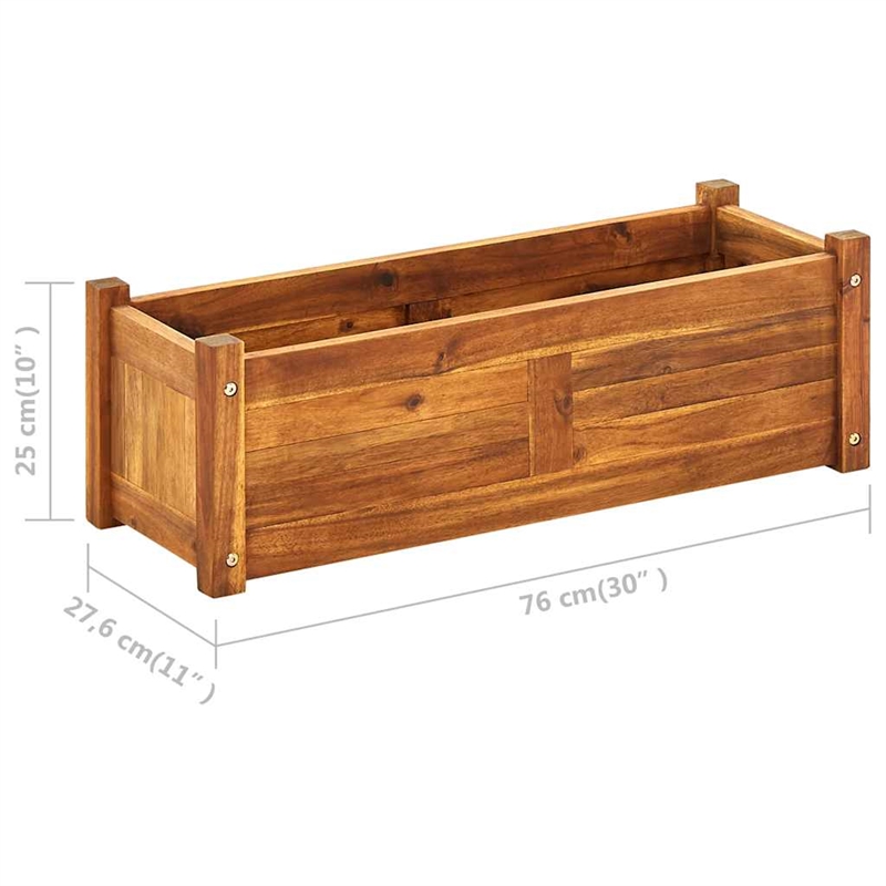 vidaXL Rectangular Large Acacia Wood Raised Bed in Warm Rustic