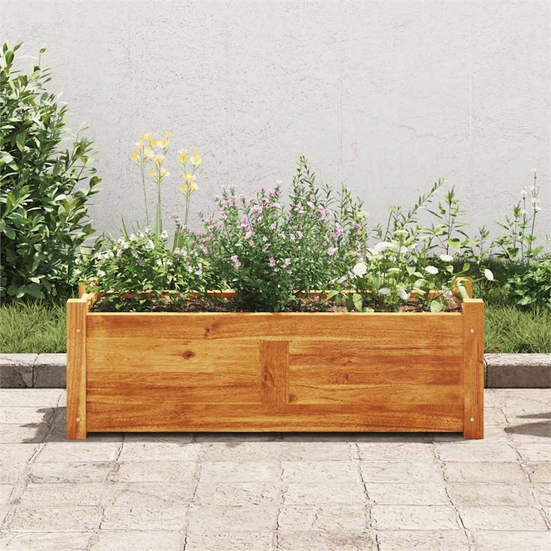 vidaXL Rectangular Large Acacia Wood Raised Bed in Warm Rustic
