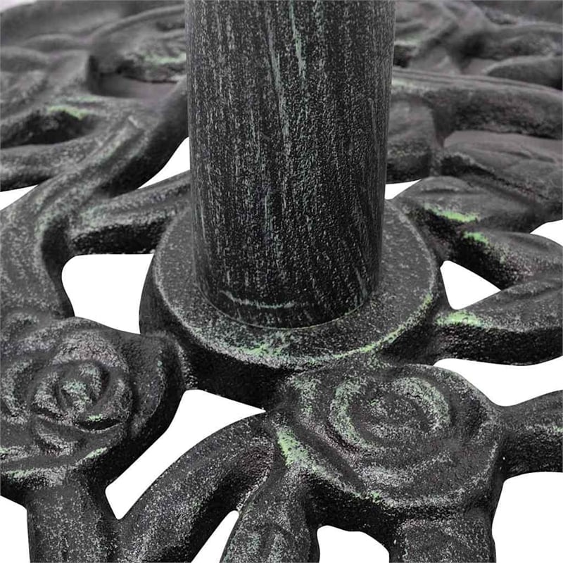 vidaXL Standard Cast Iron Umbrella Stand in Black/Green