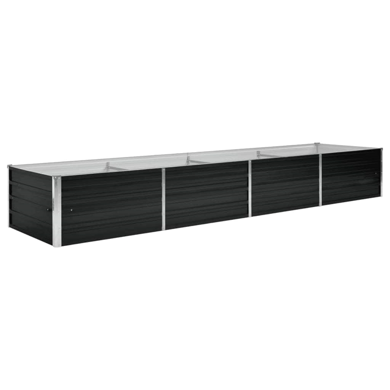 vidaXL Large Durable Galvanized Steel Raised Bed in Anthracite