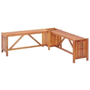 vidaXL 46.1 X 46.1 X 15.7&quot Solid Acacia Wood Garden Bench in Brown