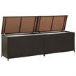 vidaXL Poly Rattan and Powder-Coated Steel Storage Chest in Brown
