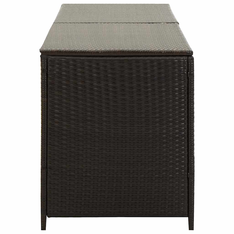 vidaXL Poly Rattan and Powder-Coated Steel Storage Chest in Brown