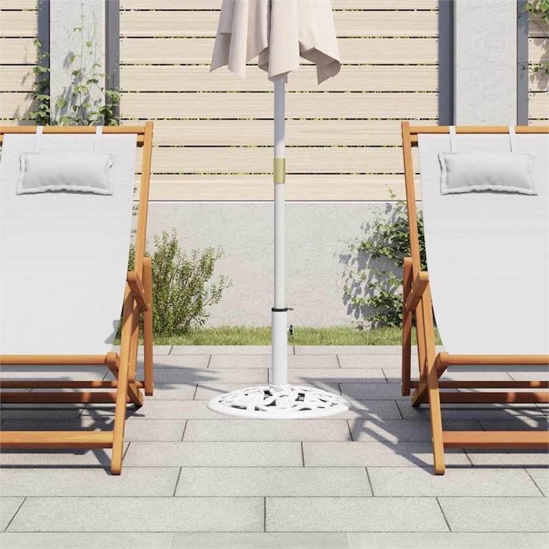 vidaXL Cast Iron Decorative Inlays Umbrella Base in White