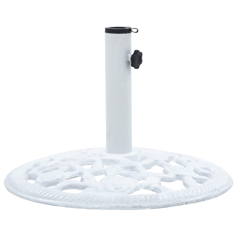 vidaXL Cast Iron Decorative Inlays Umbrella Base in White