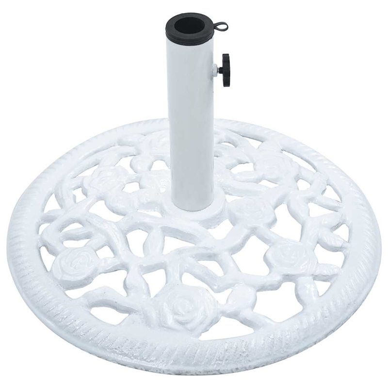 vidaXL Cast Iron Decorative Inlays Umbrella Base in White
