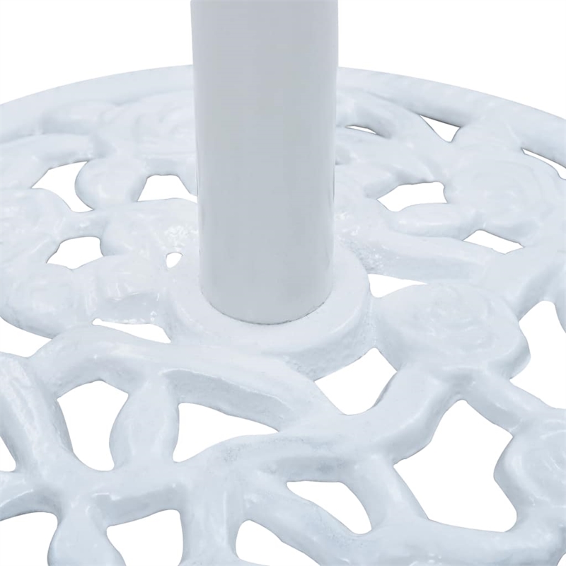 vidaXL Cast Iron Decorative Inlays Umbrella Base in White
