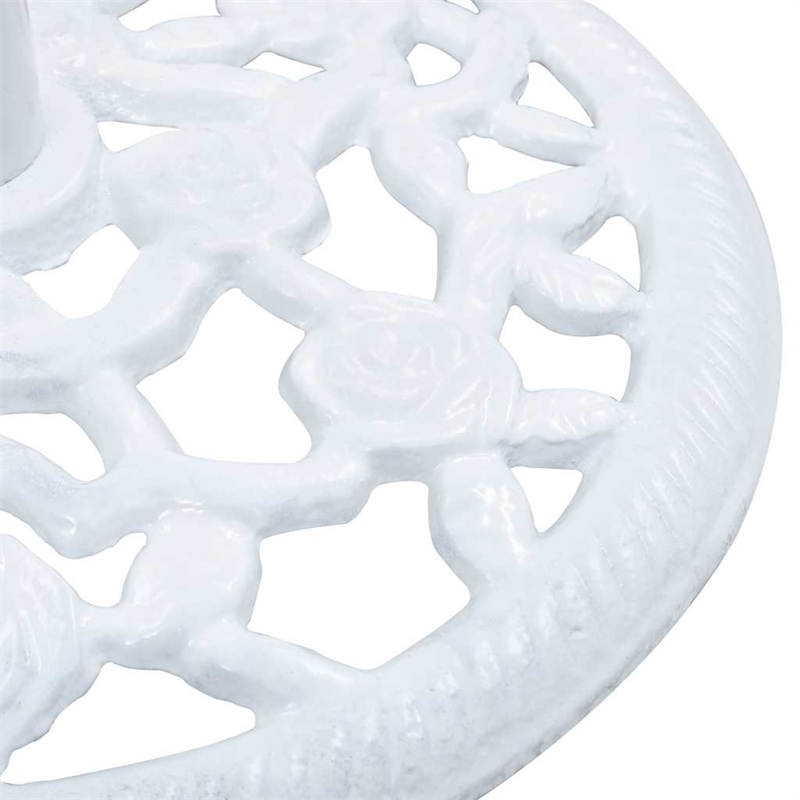vidaXL Cast Iron Decorative Inlays Umbrella Base in White