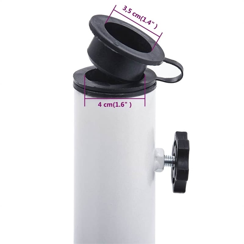 vidaXL Cast Iron Decorative Inlays Umbrella Base in White