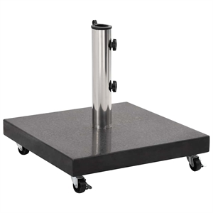 vidaXL Medium Granite and Stainless Steel Parasol Base in Black