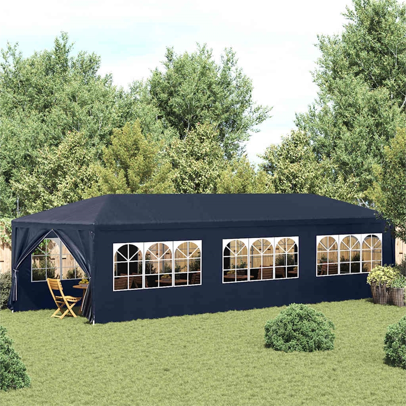 vidaXL Large Polyethylene Water-Resistant Party Tent in Blue