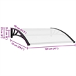 vidaXL Door Canopy in Black/Clear