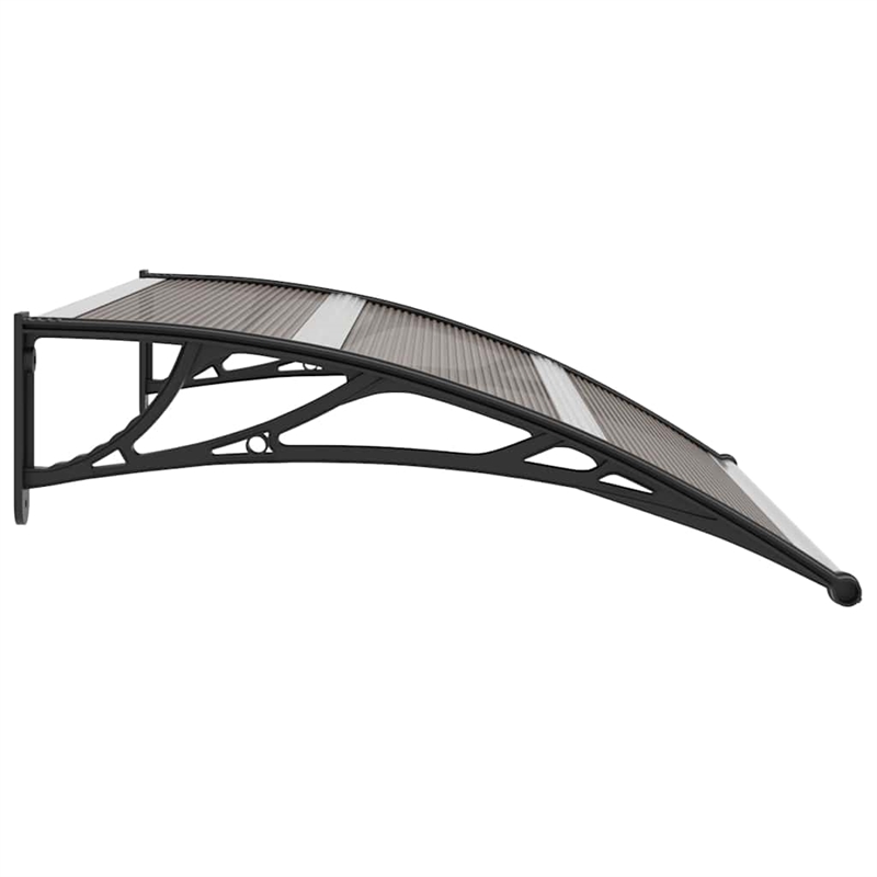vidaXL Polycarbonate Door Canopy in Brown/Black/Clear