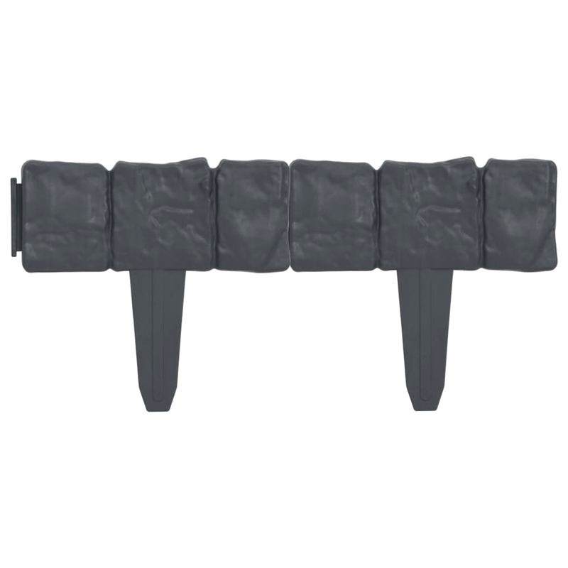 vidaXL 41 pcs Stone Look Lawn Fence Stone Look