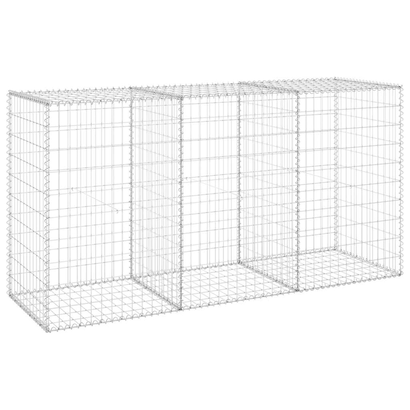 vidaXL Gabion Wall with Covers Galvanized Steel 78.7