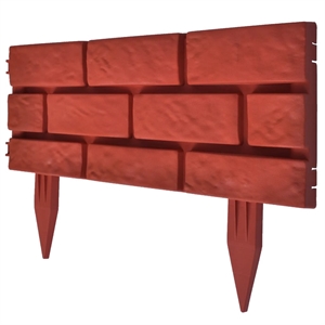 vidaXL 11pcs Brick Design Lawn Divider in Red