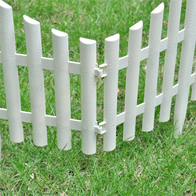 vidaXL 17 pcs 32.8 ft Lawn Divider in White