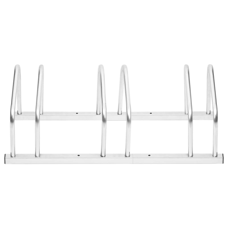 vidaXL 3 Bikes Galvanized Steel Bike Rack in Silver