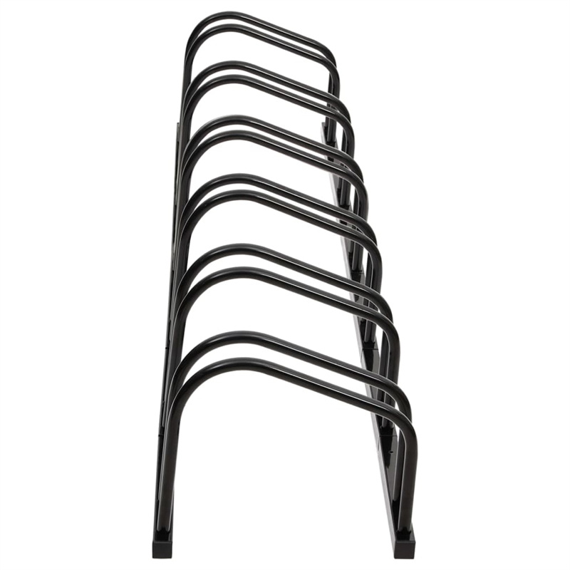 vidaXL 6 Bikes Black Steel Bike Rack in Black