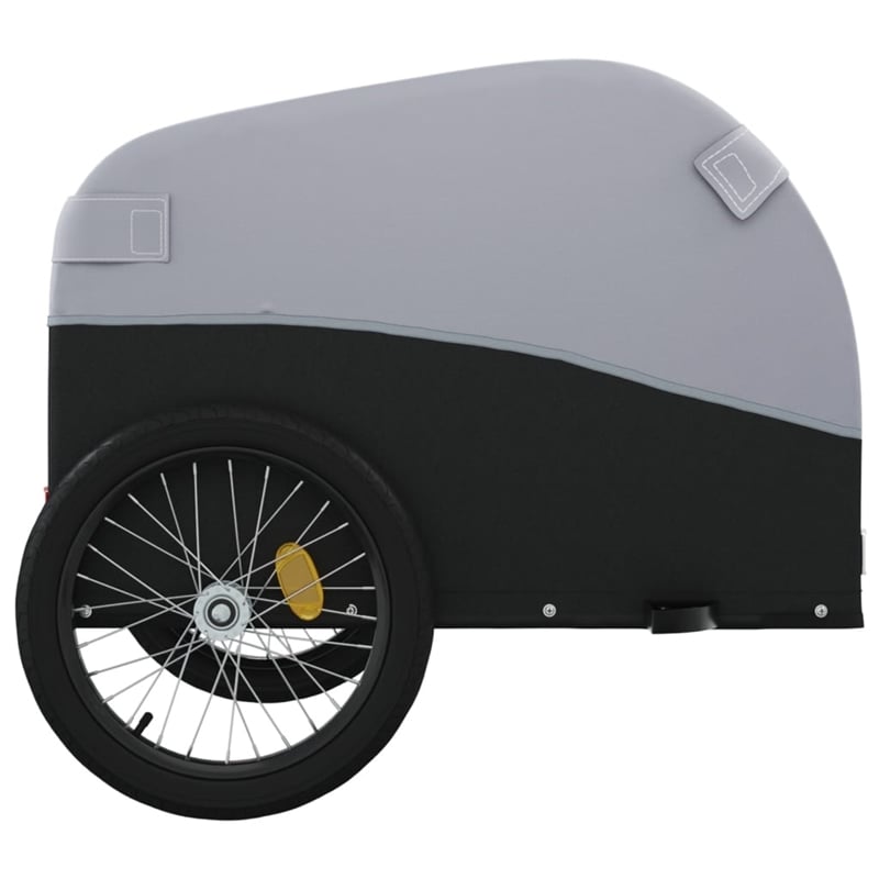 vidaXL 99.2 lb Iron Bike Trailer in Black and Gray
