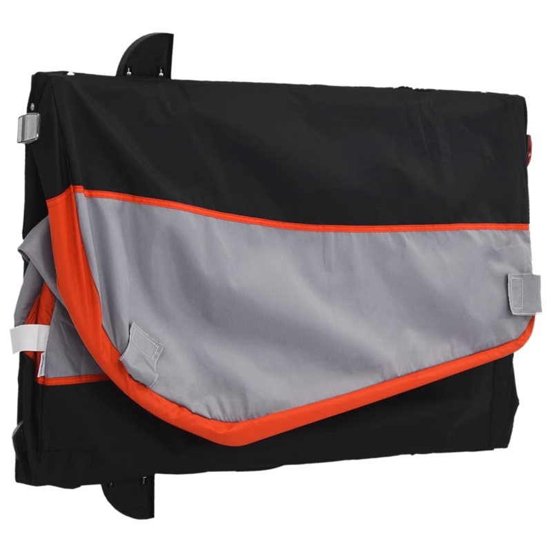 vidaXL 99.2 lb Iron Bike Trailer in Black and Orange