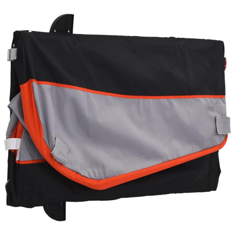 vidaXL 99.2 lb Iron Bike Trailer in Black and Orange