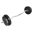 vidaXL Curl Bar with Weights in Black