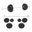 vidaXL 66.1lbs Barbell Set in Black