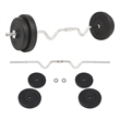 vidaXL 66.1lbs Barbell Set in Black