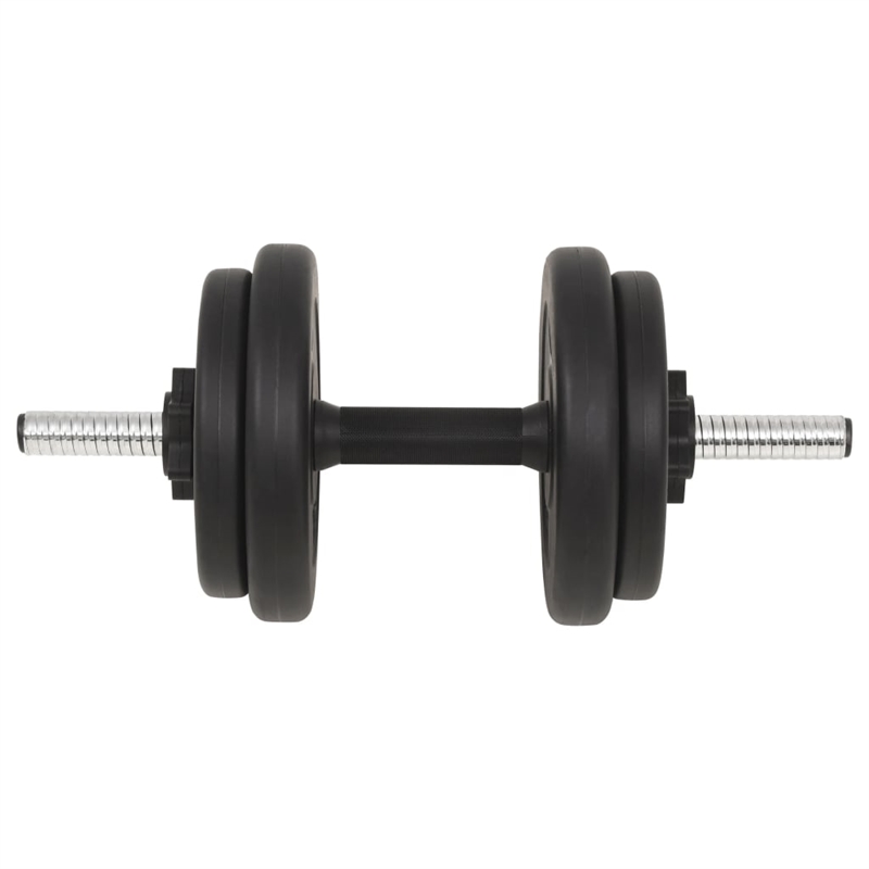 vidaXL 66.1lbs Barbell and Dumbbell Set in Black