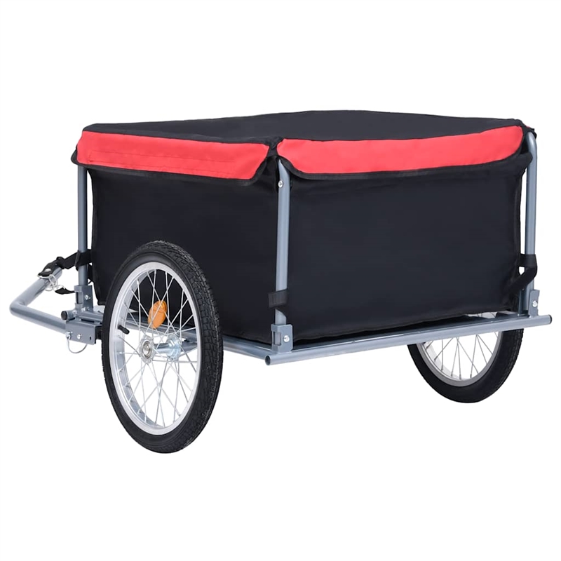 vidaXL 143.3 lbs Bike Trailer in Black and Red