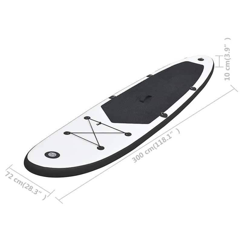vidaXL Inflatable Stand Up Paddleboard Set in Black and White
