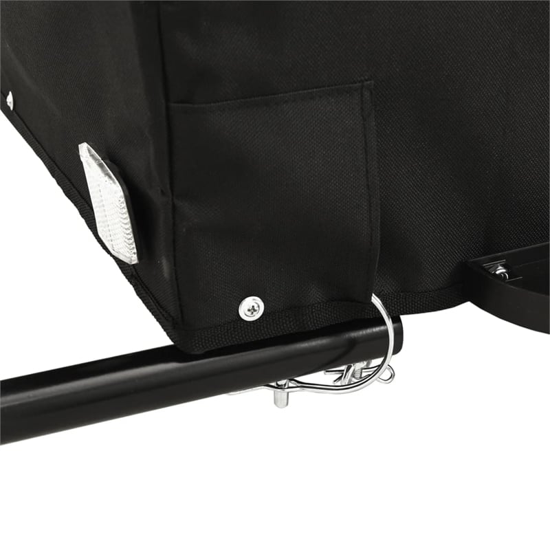 vidaXL 99.2 lb Iron Bike Trailer in Black and Orange