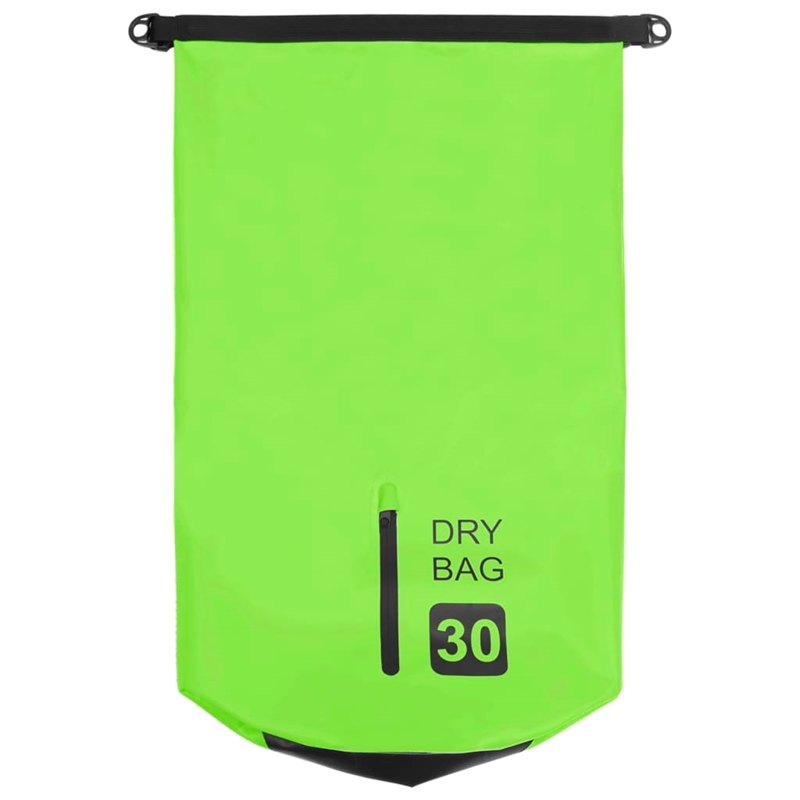 vidaXL 7.9 gal PVC Dry Bag with Zipper in Green