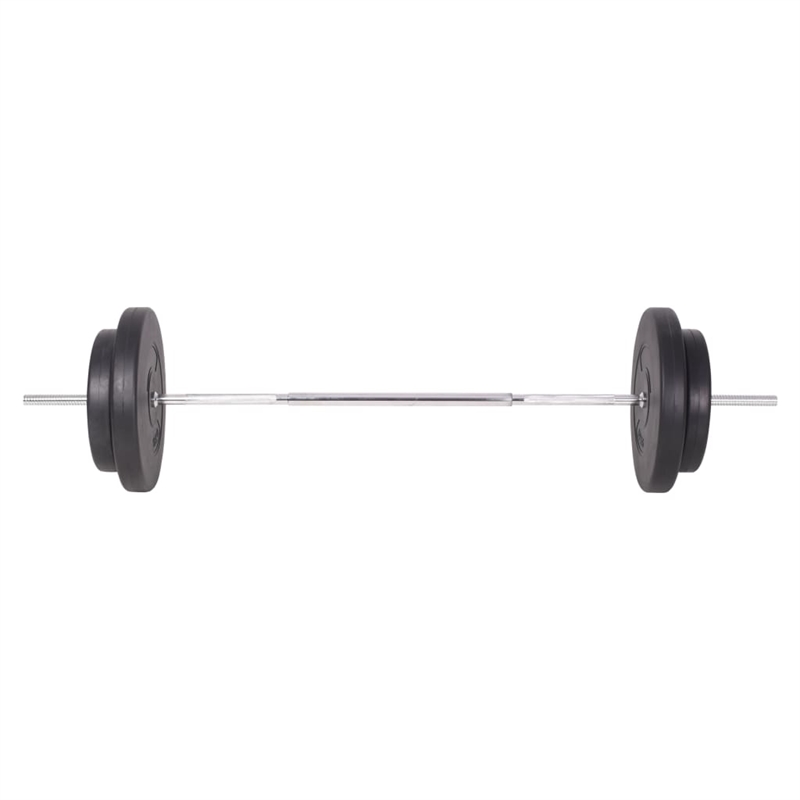 vidaXL 198.4lbs Barbell and Dumbbell Set in Black