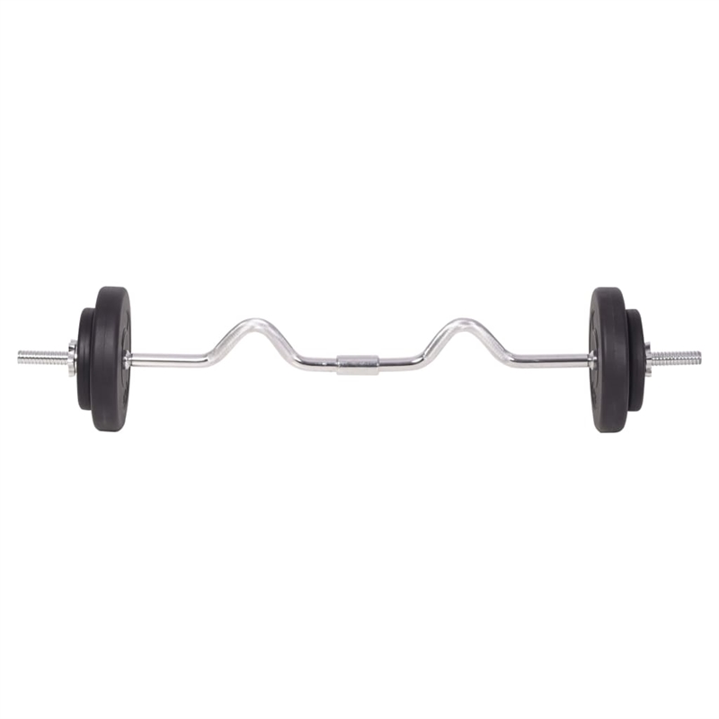 vidaXL 198.4lbs Barbell and Dumbbell Set in Black
