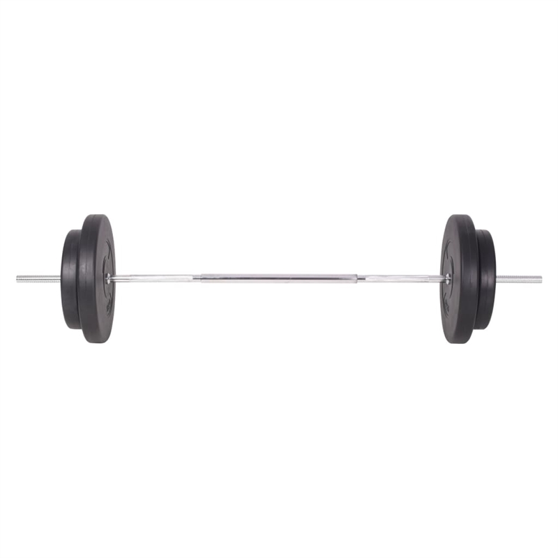 vidaXL 198.4lbs Barbell and Dumbbell Set in Black