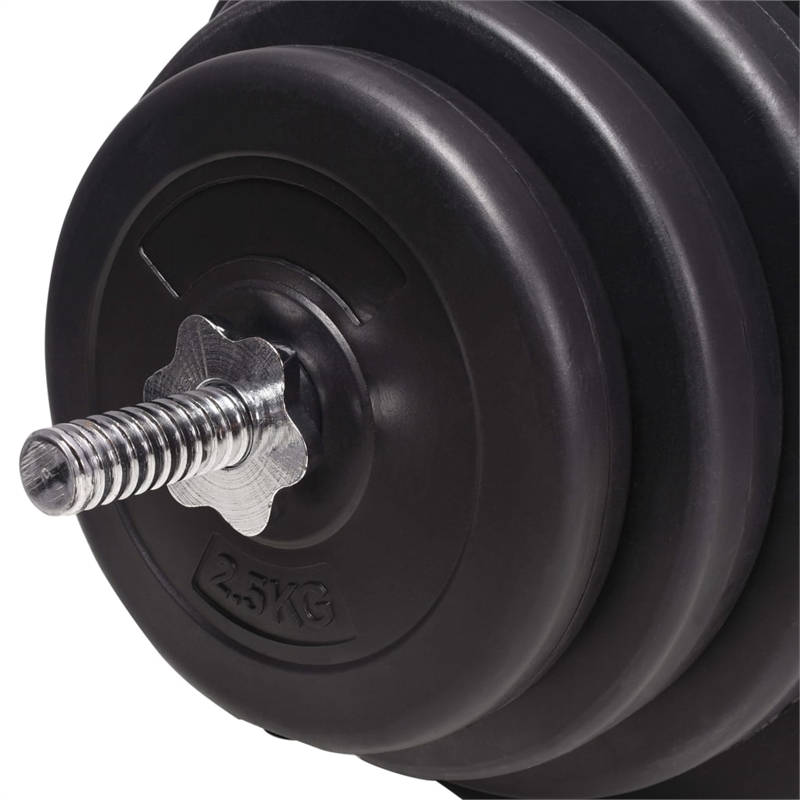 vidaXL 264.6 lbs Barbell and Dumbbell Set in Black