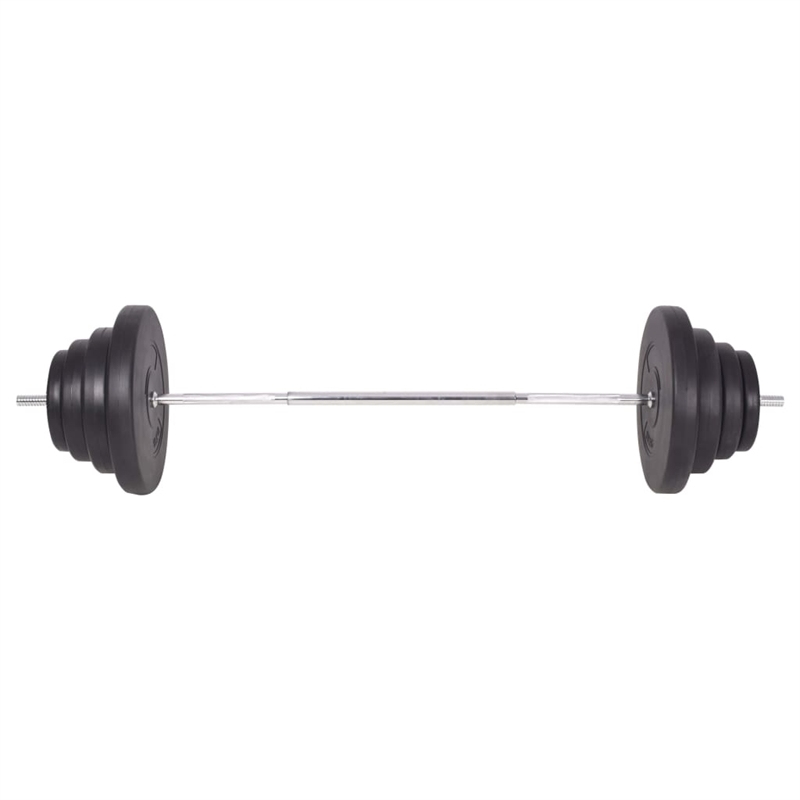 vidaXL 264.6 lbs Barbell and Dumbbell Set in Black