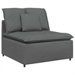 vidaXL Modular Sofa with Footstool and Cushions in Dark Gray