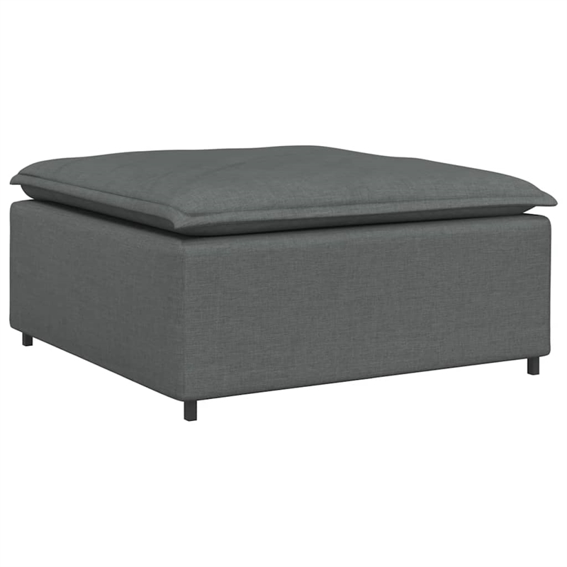 vidaXL Modular Sofa with Footstool and Cushions in Dark Gray