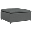 vidaXL Modular Sofa with Footstool and Cushions in Dark Gray