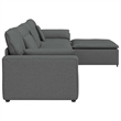 vidaXL Modular Sofa with Footstool and Cushions in Dark Gray
