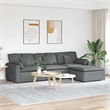 vidaXL Modular Sofa with Footstool and Cushions in Dark Gray