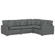 vidaXL Modular Sofa with Cushions in Dark Gray Fabric