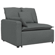 vidaXL Modular Sofa with Cushions in Dark Gray Fabric