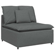 vidaXL Modular Sofa with Cushions in Dark Gray Fabric