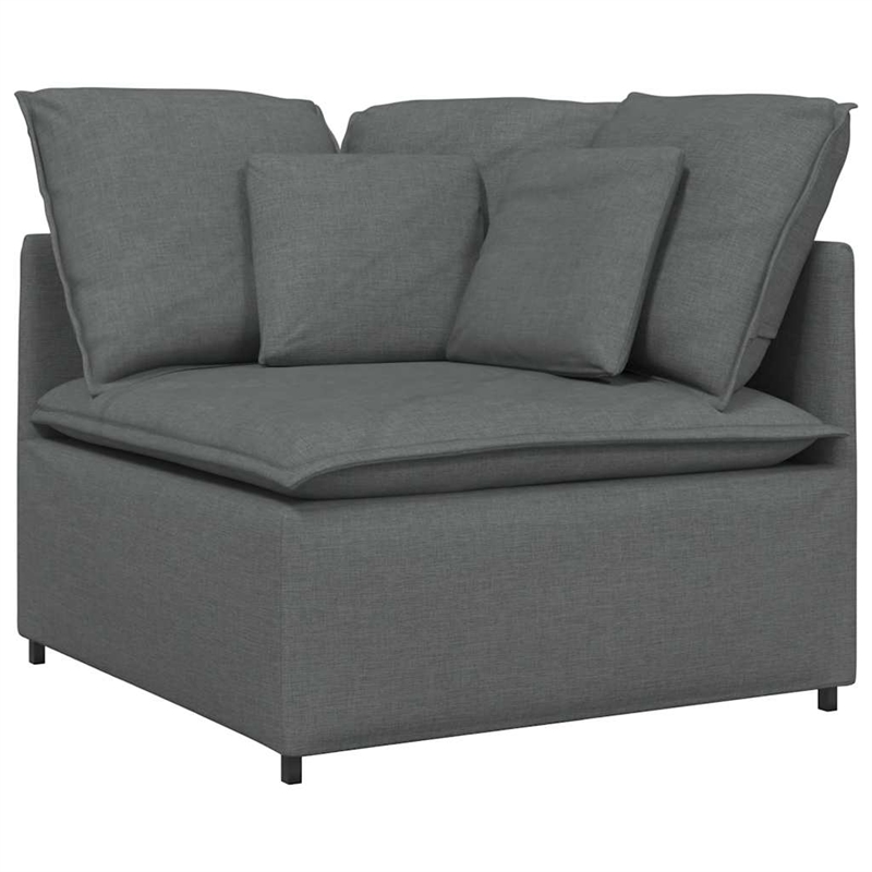 vidaXL Modular Sofa with Cushions in Dark Gray Fabric